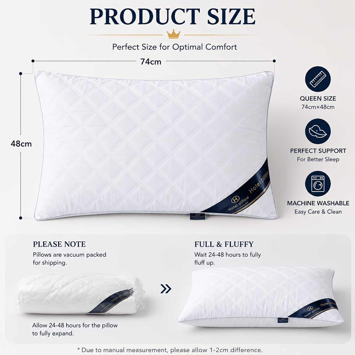 Hotel Quality Neck Support Bed Pillows