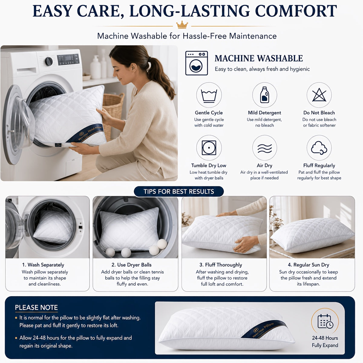 Hotel Quality Neck Support Bed Pillows