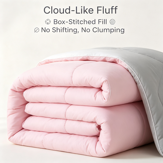 Reversible Cloud‑Soft Comforter Bedding Set | Fluffy Breathable All‑Season Duvet Insert for Cozy Sleep